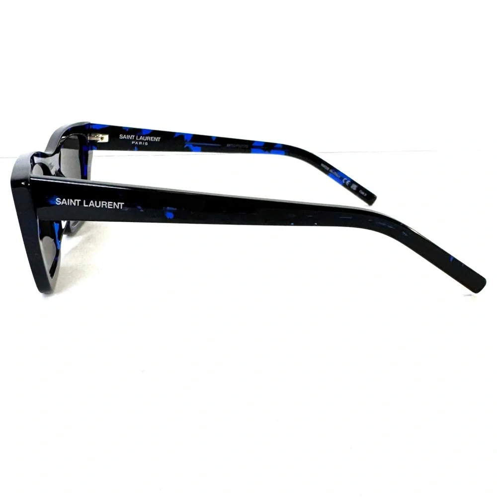 SAINT LAURENT Mica Cat Eye Sunglasses NEW Style SL 276 009 Black Blue Havana